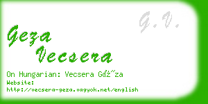 geza vecsera business card